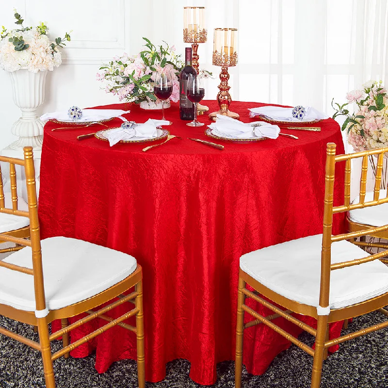 120" Seamless Round Crushed Taffeta Tablecloth - Red (1pc)