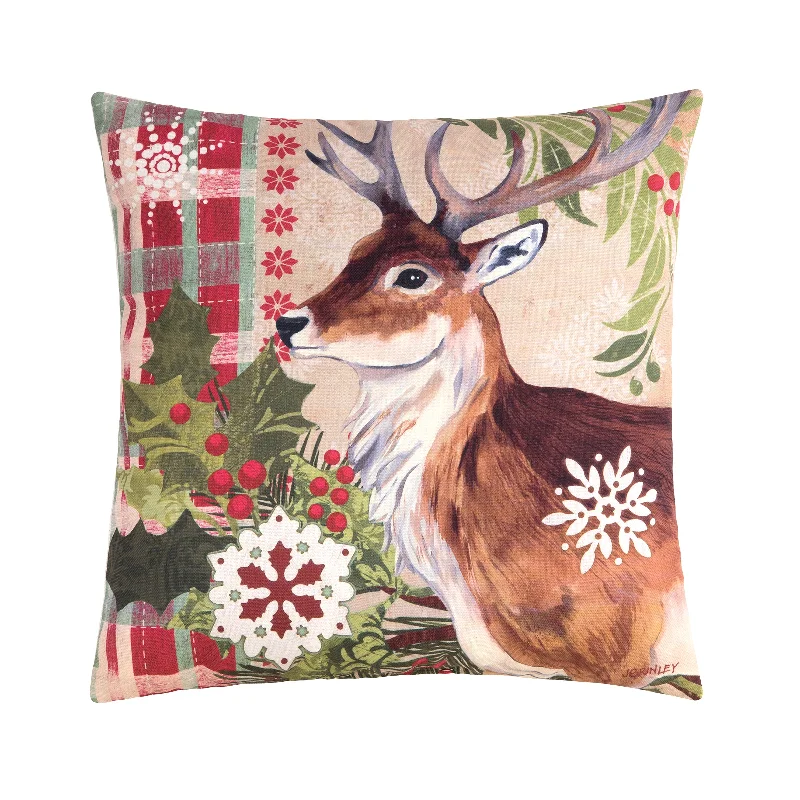 Winter Reindeer Decorative Pillow