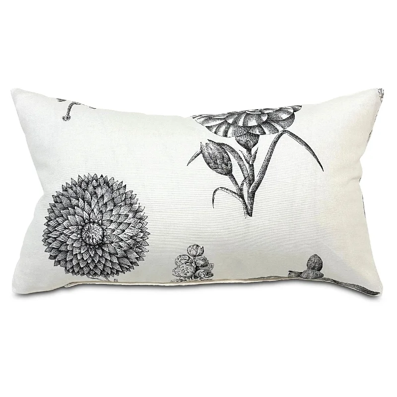 Champagne Boho Floral Lumbar Pillow Cover 15x26