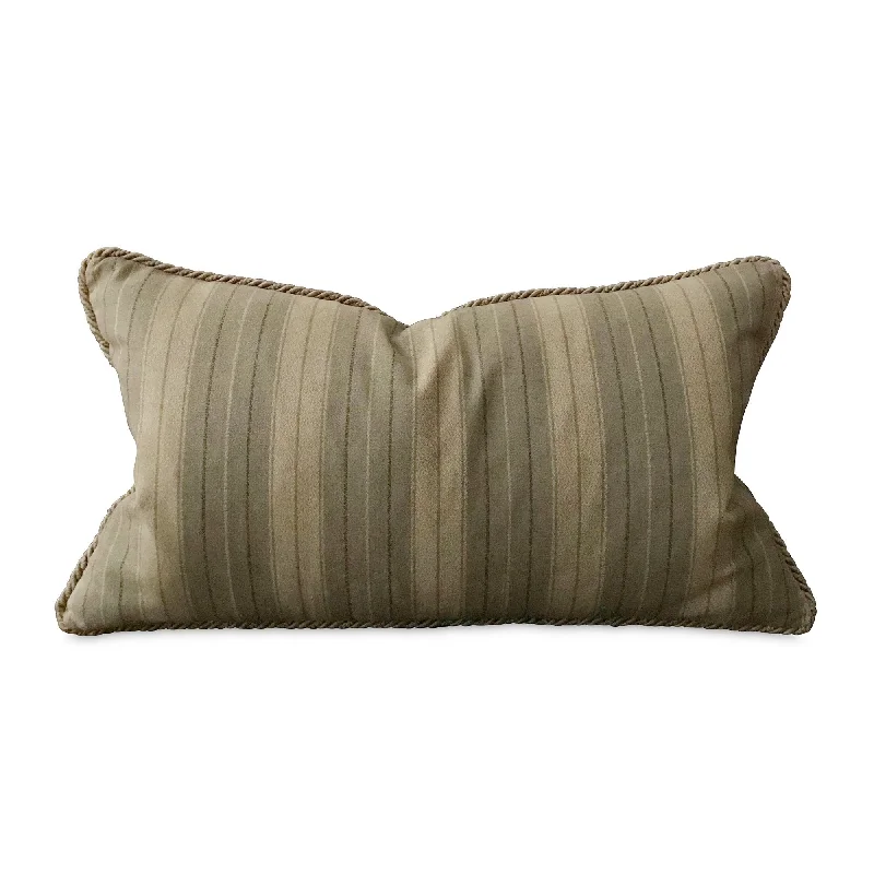 Neutral Striped Cord Lumbar Pillow Cover 15x26