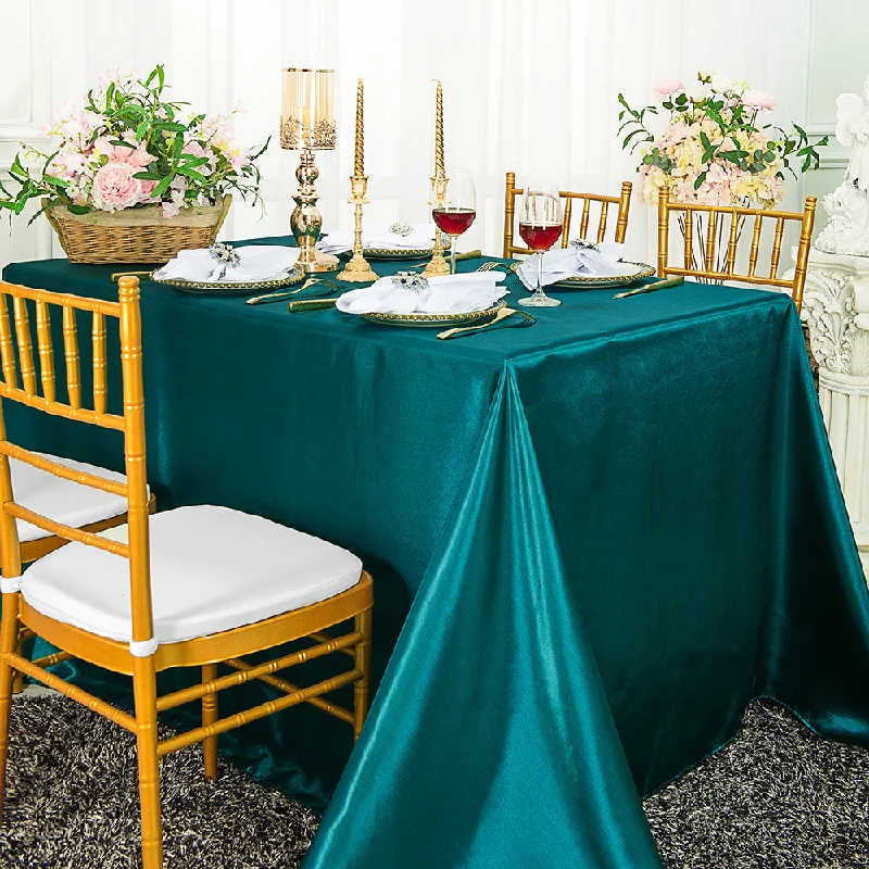 72"x120" Seamless Rectangular Satin Tablecloth - Peacock (1pc)