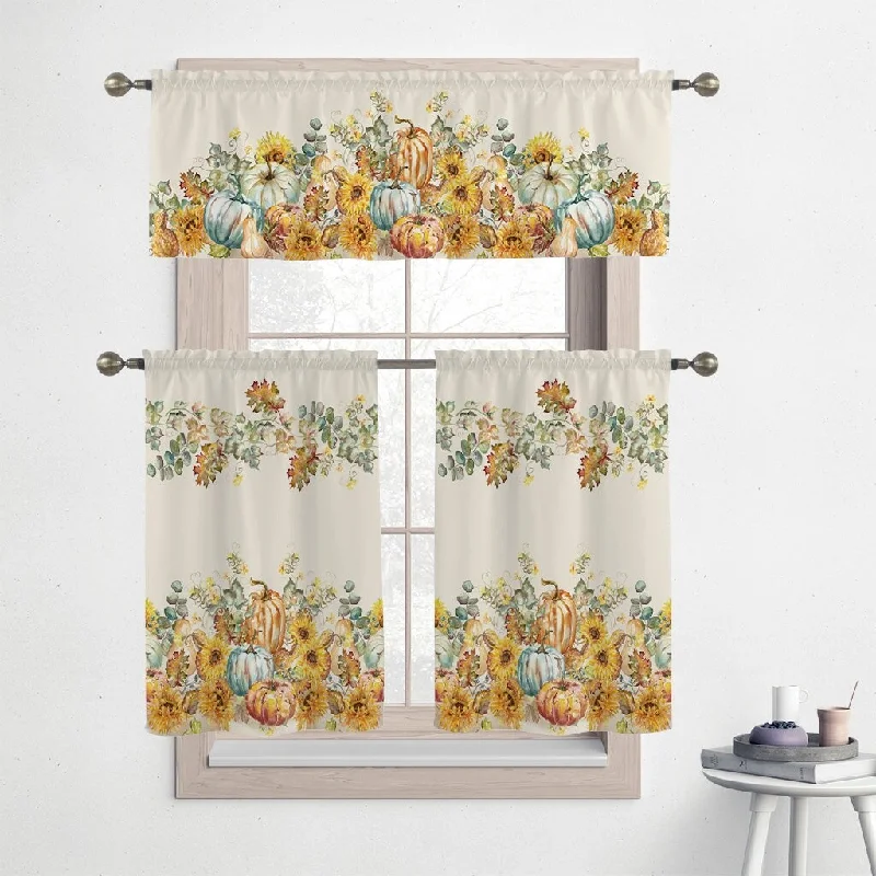 Laural Home Harvest Sun 36" Kitchen Curtain Valance and Tiers Set