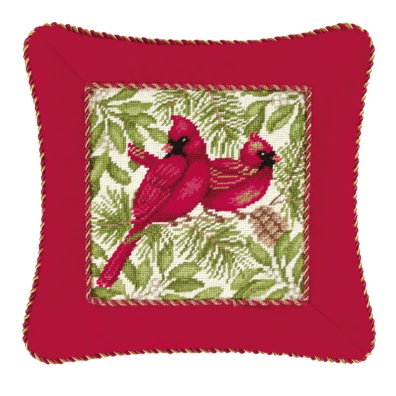 Cardinal Needlepoint Pillow