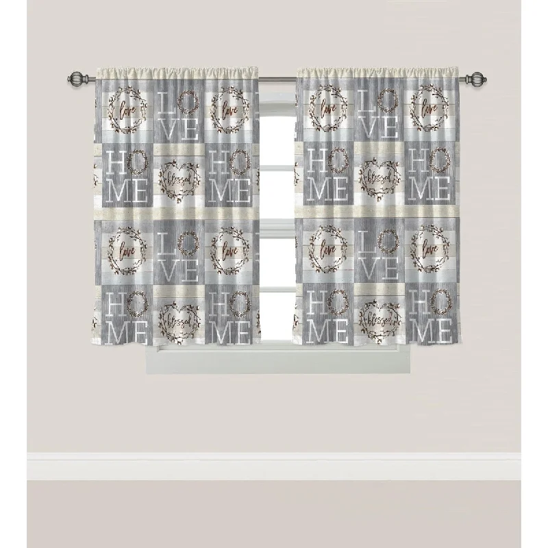 Laural Home Loving Home Window Curtain Set of 2 - 45x38 - M