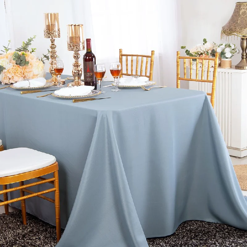 72"x120" Seamless Rectangular Polyester (220 GSM) Tablecloth - Dusty Blue (1pc)