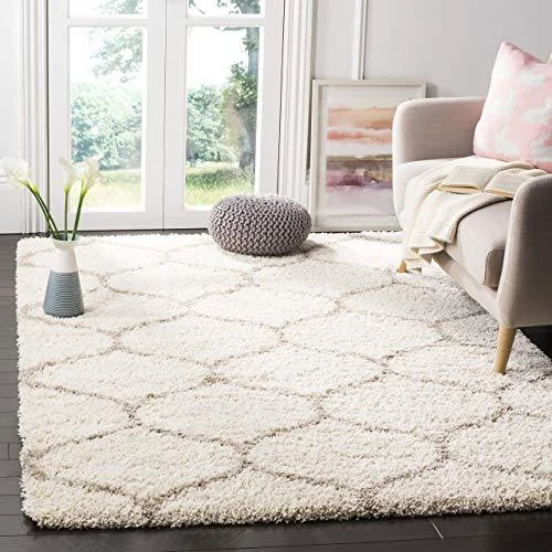 SWEET HOMES Carpet.Ultra Soft Shag hanwoven Anti-Skid, 2 inch Pile Height, Size 3x5, Color, Ivory/Beige