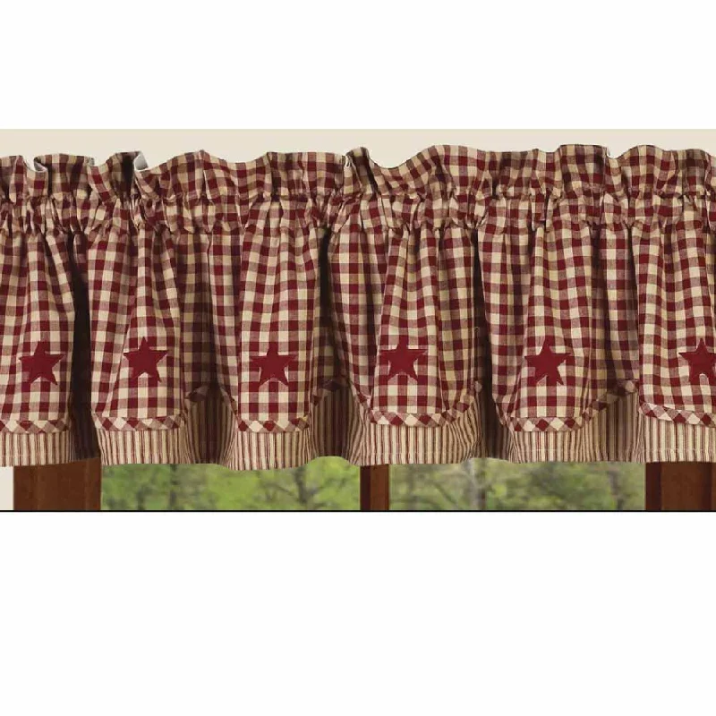 Barn Red Nutmeg Heritage House Check W/ Barn Red Fairfield Valance Lined VF040017