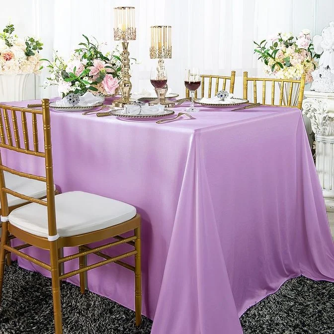 90"x132" Seamless Rectangular Scuba (Wrinkle-Free) (240 GSM) Tablecloth - Lilac (1pc)