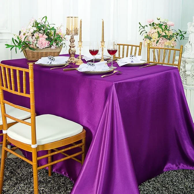 90"x156" Seamless Rectangular Satin Tablecloth - Purple (1pc)