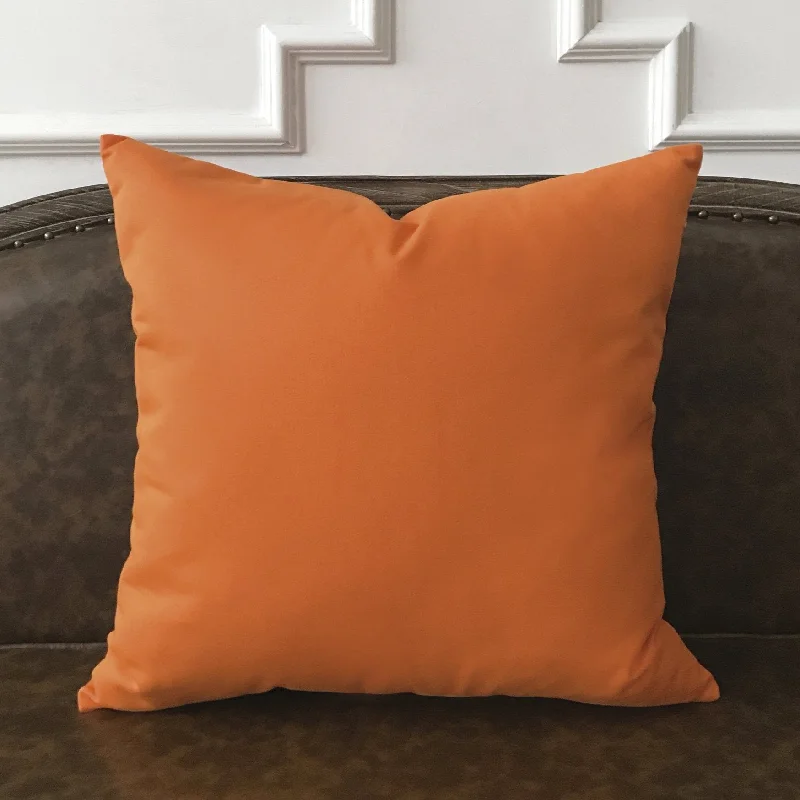 True Orange Solid Throw Pillow Cover 22x22