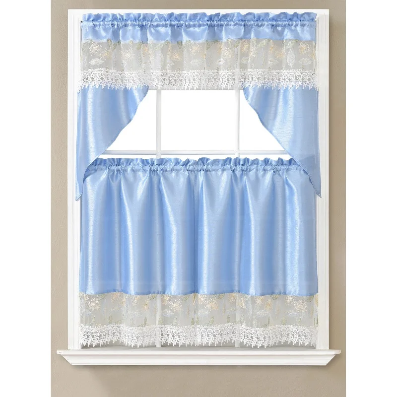 Macrame Subtle Embroidered Kitchen Curtains