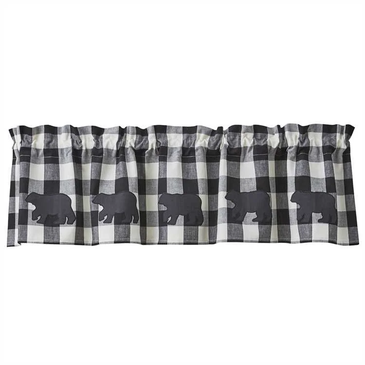 Wicklow Check Bear Applique Valance 113-47