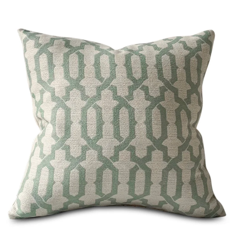 Spa Graphic Trellis Throw Pillow Cover 18x18