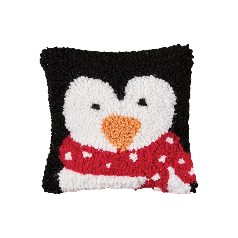 Penguin Hooked Decorative Pillow