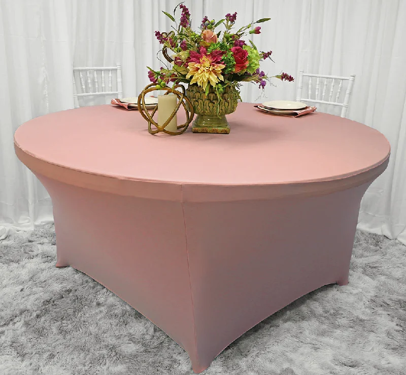 6 Ft Round Spandex (220 GSM) Table Cover - Blush Pink/Rose Gold (1pc)