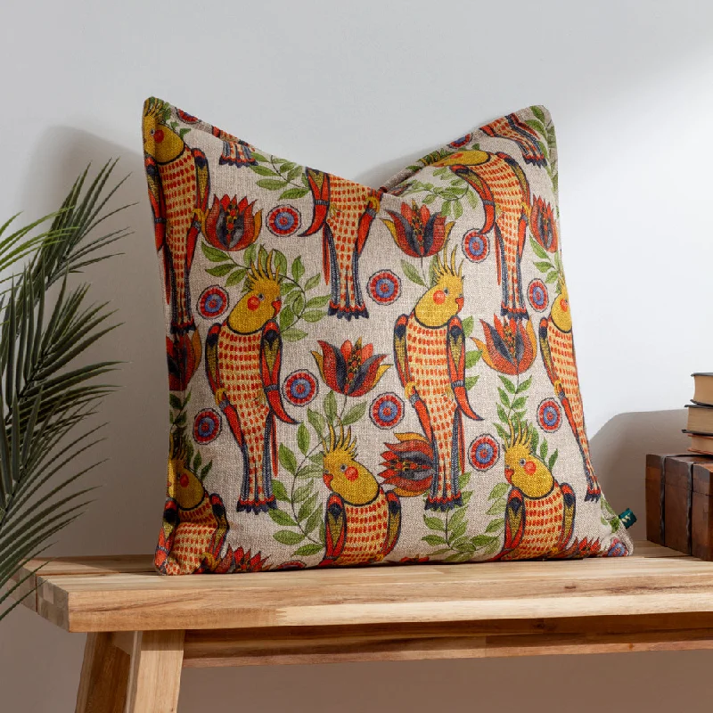 Akamba Cockatiels Cushion Orange