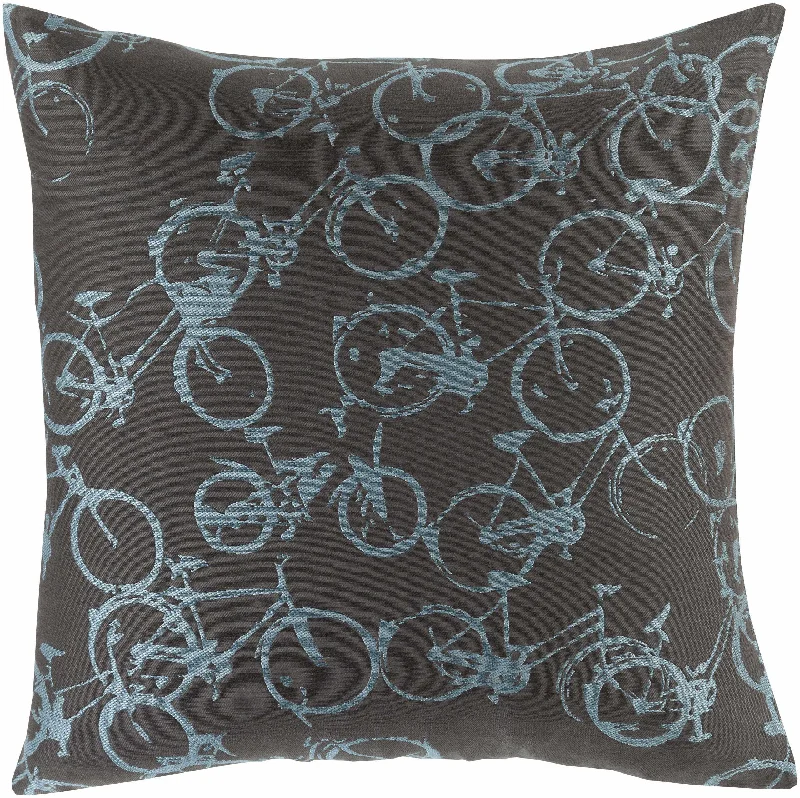 Landisburg Blue Bicycle Pattern Throw Pillow - Clearance