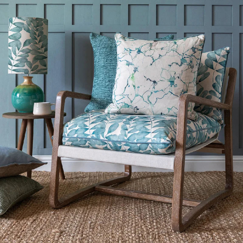 Carrara Printed Feather Cushion Ocean