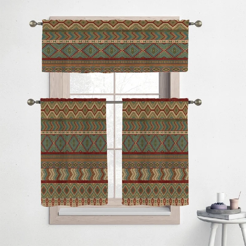 Laural Home Country Mood Sage 36" Kitchen Curtain Valance and Tiers Set