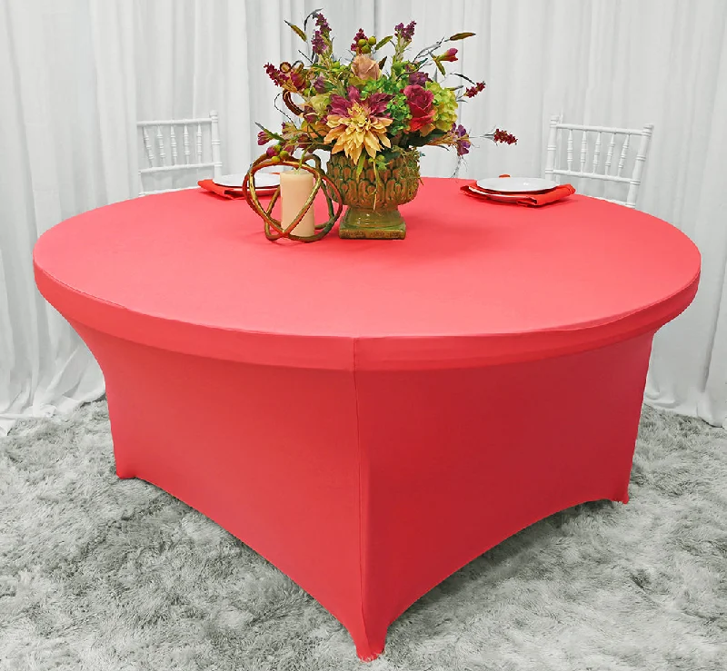 5 Ft Round Spandex (220 GSM) Table Cover - Coral (1pc)