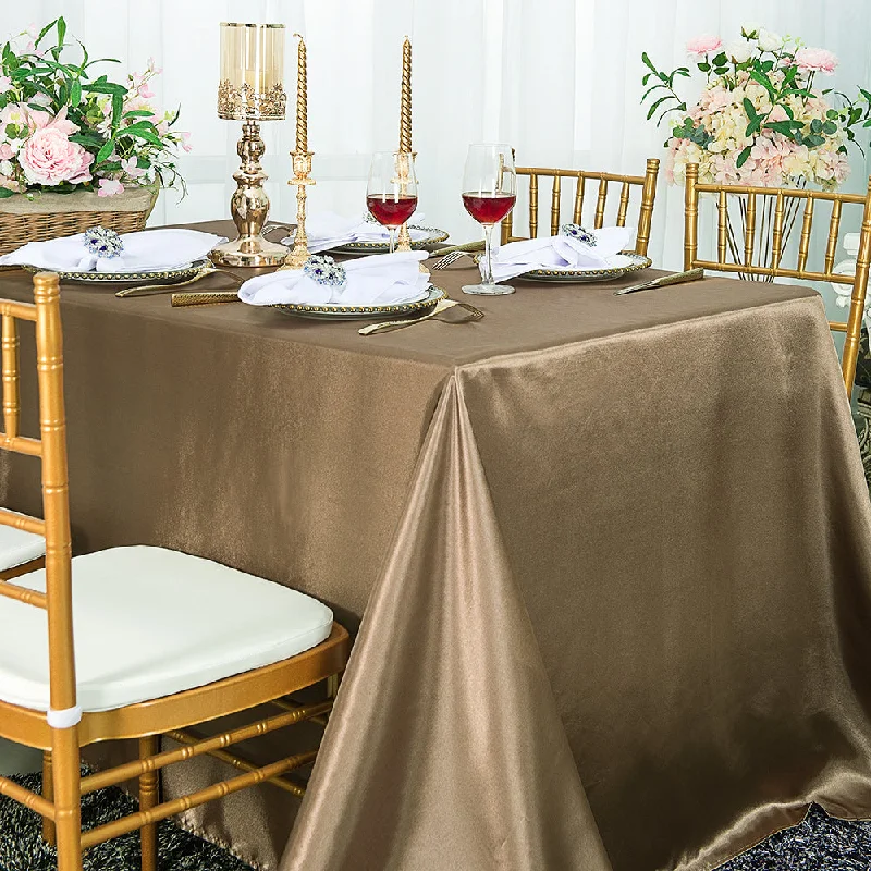 72"x120" Seamless Rectangular Satin Tablecloth - Latte (1pc)