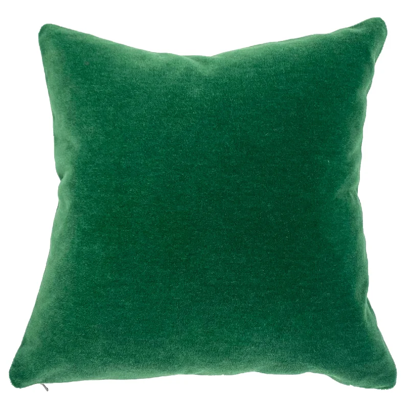 Luxury Mohair Throw Pillow Cover 18x18 in Emerald