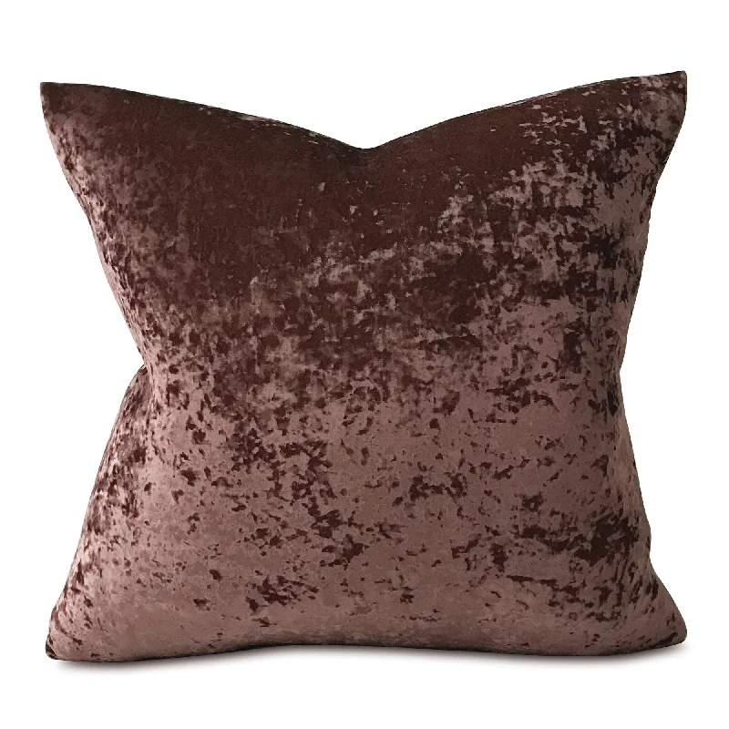 Bohemian Mocha Crushed Velvet Throw Pillow Cover 22x22