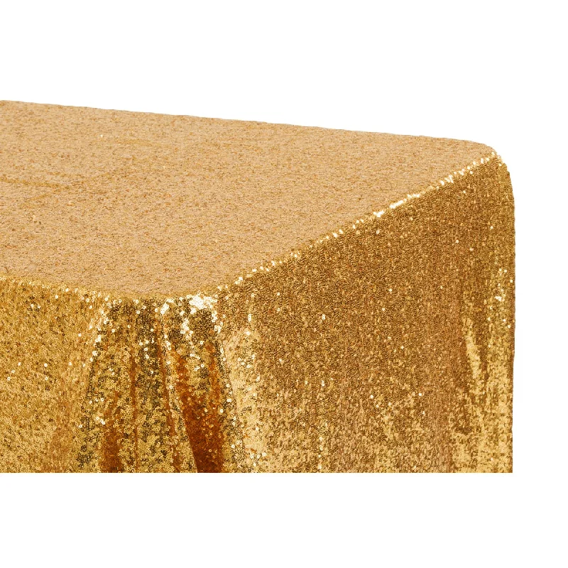 Glitz Sequin 90"x156" Rectangular Tablecloth - Gold