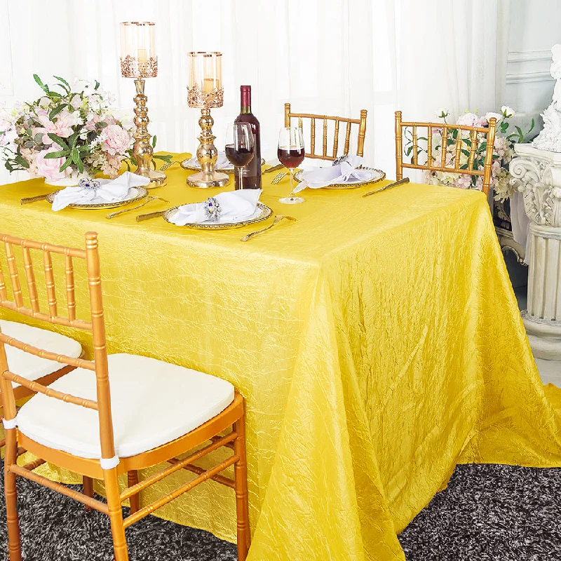 90"x132" Seamless Rectangular Crushed Taffeta Tablecloth - Canary Yellow (1pc)