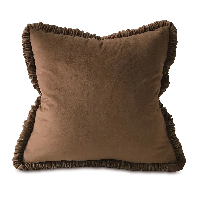 Chocolate Velvet Throw Pillow Cover 20x20