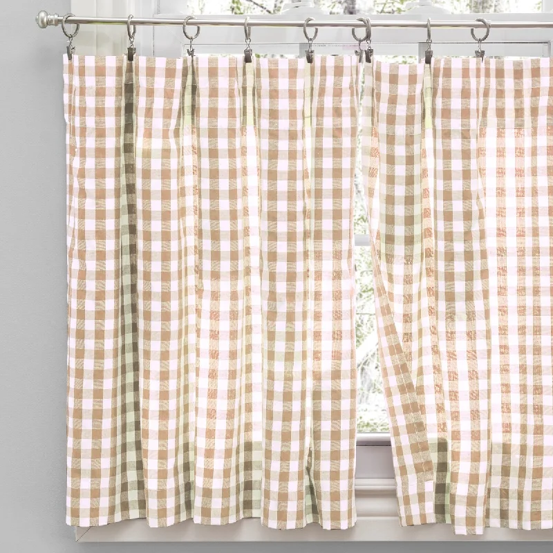 Checkmate Rod Pocket Kitchen Curtains - Tier, Swag or Valance (Sold Separately)