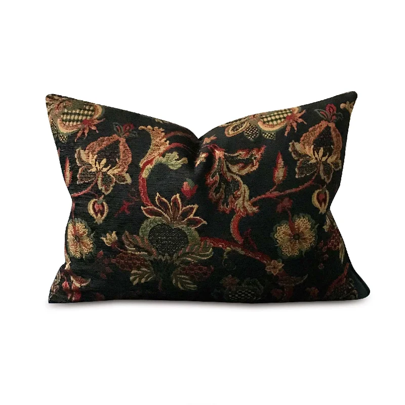 Jacquard Woven Floral Lumbar Pillow Cover 16x22