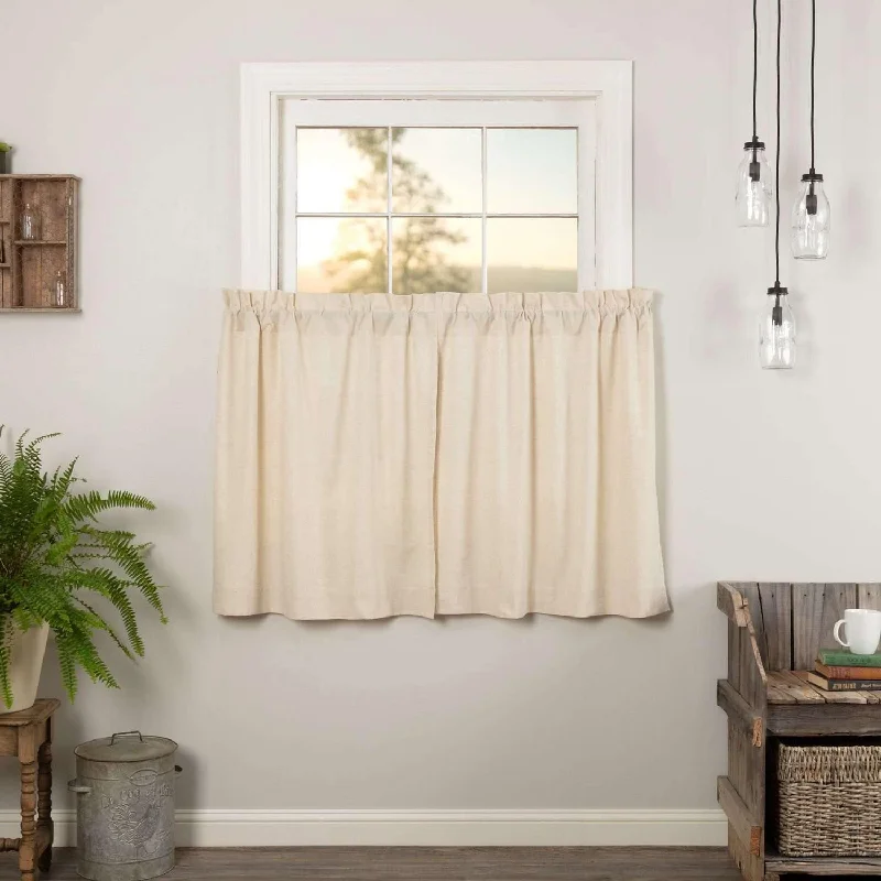 Simple Life Flax Natural Tier Curtain Set of 2 L36xW36