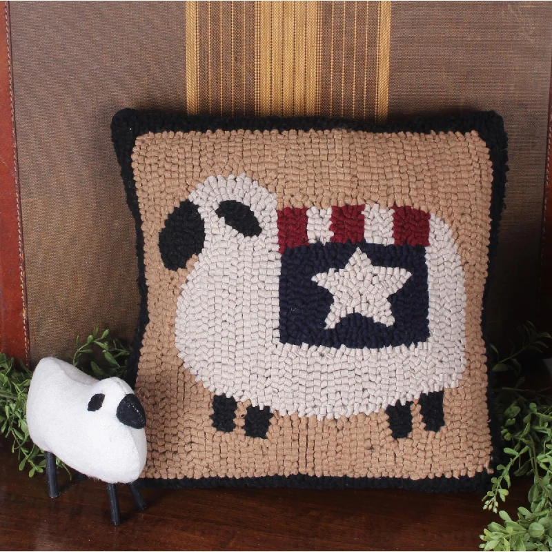 Liberty Sheep Hooked Pillow PL000047