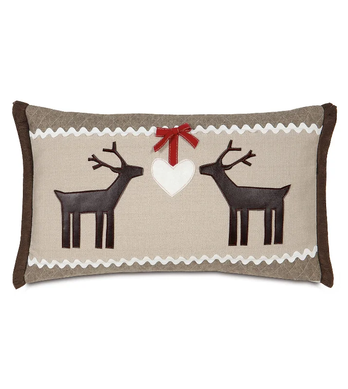 Nordic Deer Love Lumbar Pillow Cover 13x22