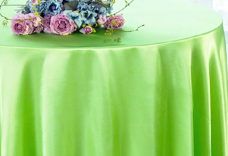 108" Seamless Round Satin Tablecloth - Apple Green (1pc)