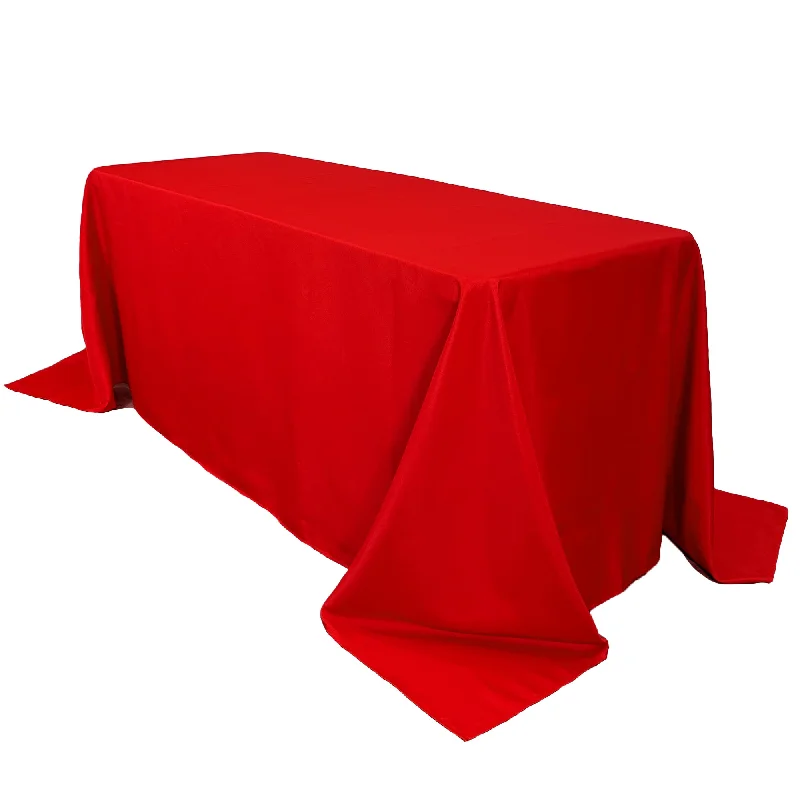 90 x 156 inch Polyester Rectangular Tablecloth Red