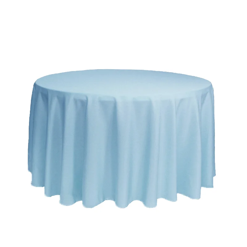 108 inch Polyester Round Tablecloth Light Blue