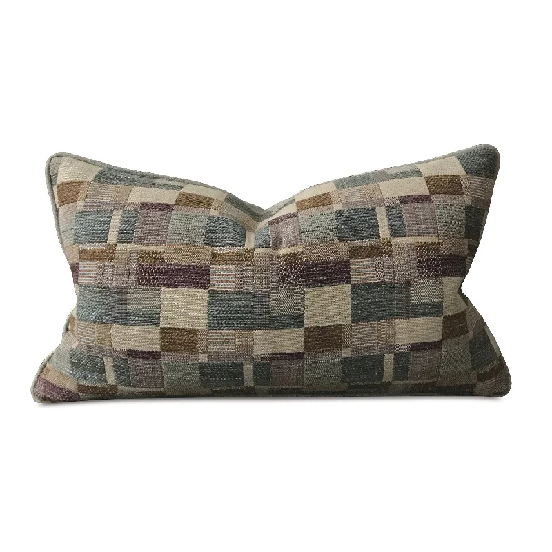 Multicolor Geometric Lodge Lumbar Pillow Cover 15x26