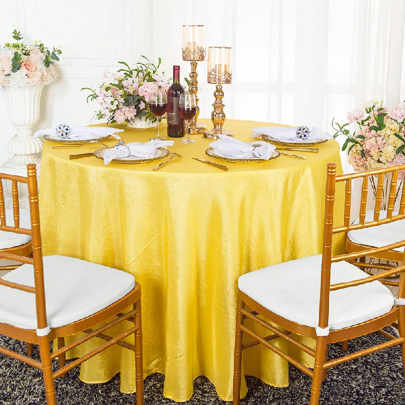 90" Seamless Round Crushed Taffeta Tablecloth - Canary Yellow (1pc)