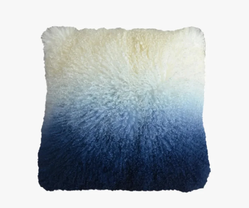 Navy Ombre Mongolian Fur Pillows Gift with Purchase