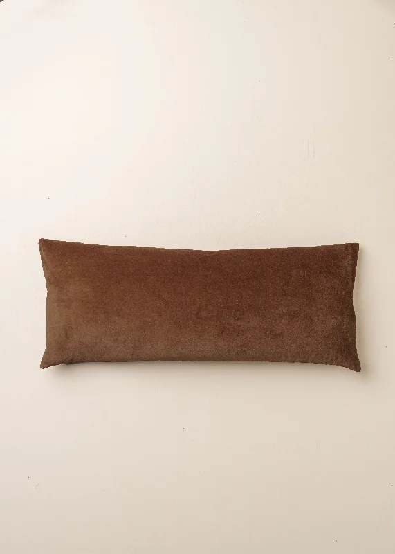 Velvet Bolster Cushion | No Fringe | Chocolate