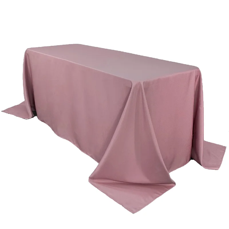 90 x 156 Inch Rectangular Polyester Tablecloth Dusty Rose