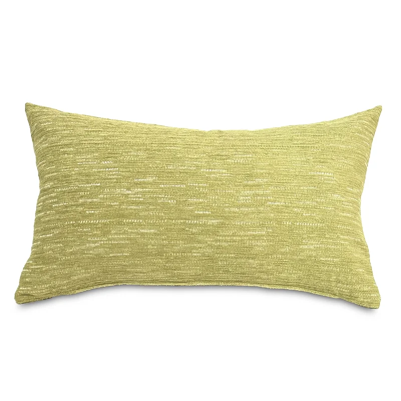 Lime Textured Chenille Lumbar Pillow Cover 15x26"