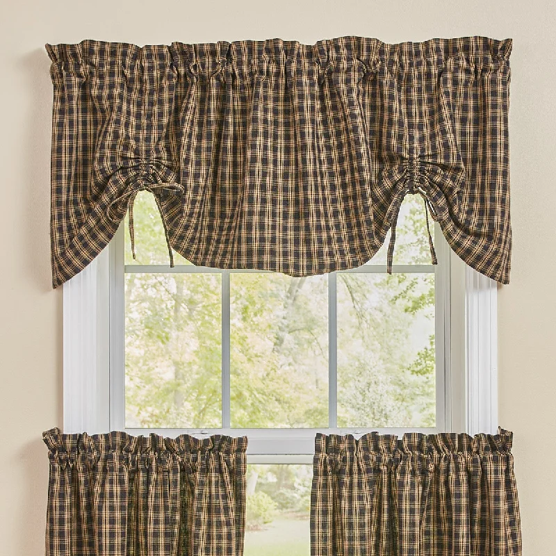 Sturbridge Black Plaid Valance - Farmhouse 60x20 Park designs