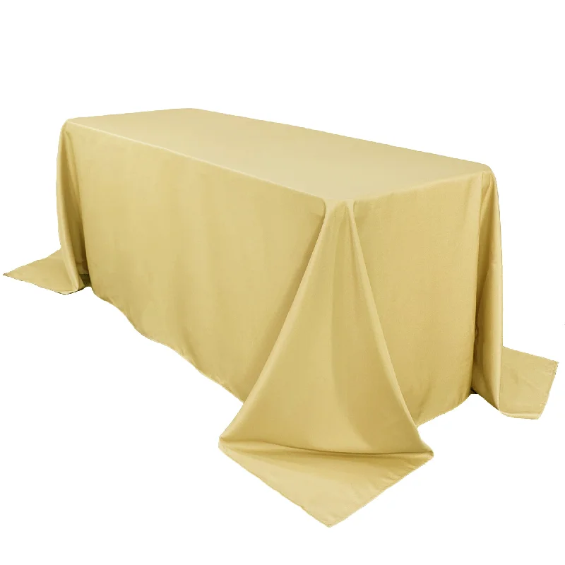 90 x 132 inch Polyester Rectangular Tablecloth Pastel Yellow