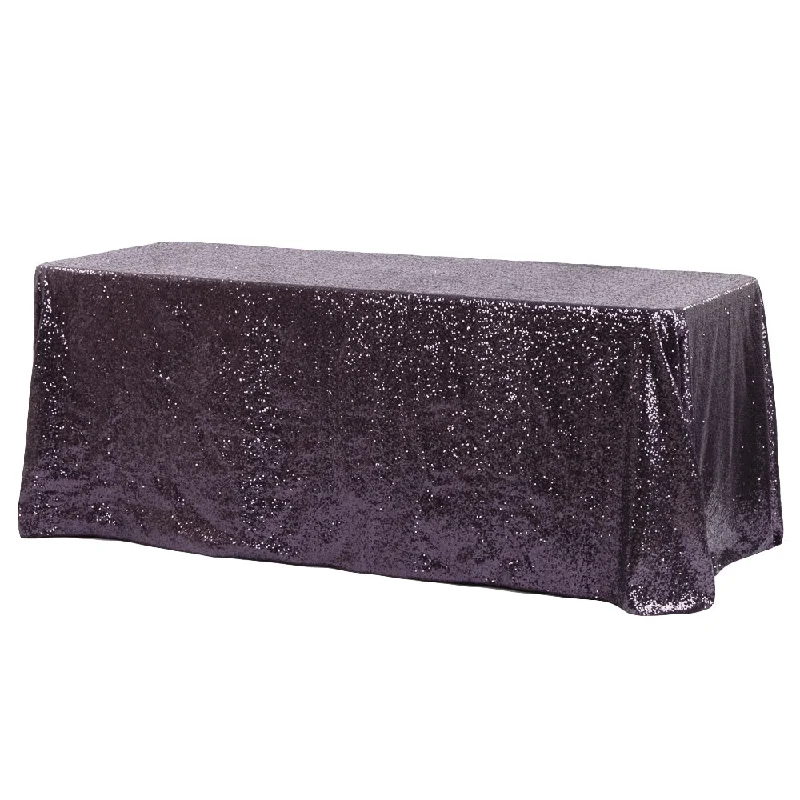 Glitz Sequin 90"x156" Rectangular Tablecloth - Eggplant/Plum