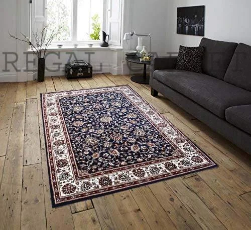 Regal Carpet Kashmiri Design Royal Look Traditional Persian Carpets for Living Room Home with 1 inch Thickness 5 X 7 Feet (150x210 cm) Blue Multi