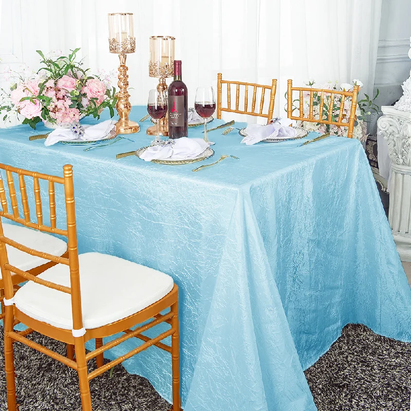 90"x156" Seamless Rectangular Crushed Taffeta Tablecloth - Baby Blue (1pc)