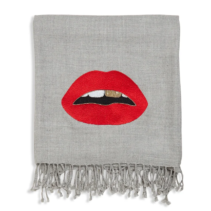 Lips Embellished Throw